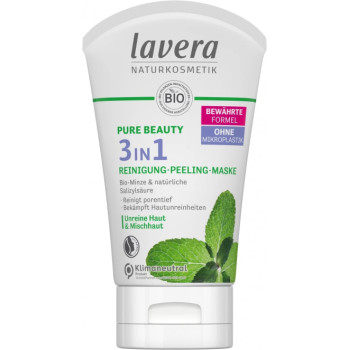LAVERA Pure Beauty 3in1 Reinigung Peeling Maske